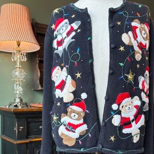 VIntage Teddy Bear button up sweater
